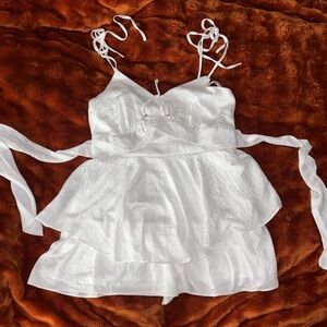 Francesca's Elegant White Ruffle Romper